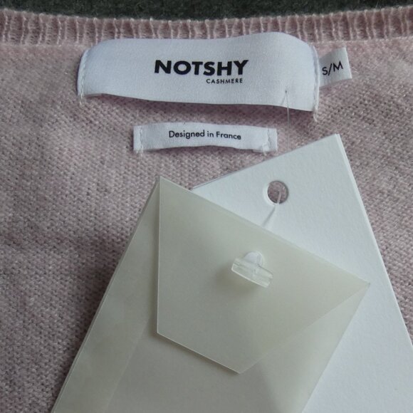 Notshy Pink 100% Cashmere Faustine V Neck Poncho Style Sweater Small Medium - Picture 4 of 9